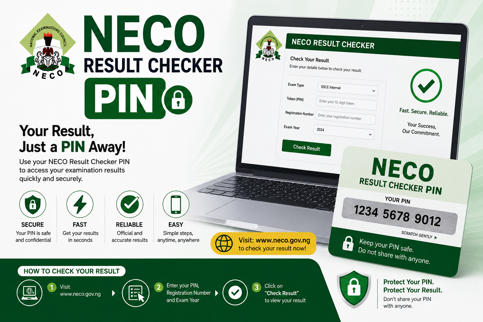 NECO result checker pin